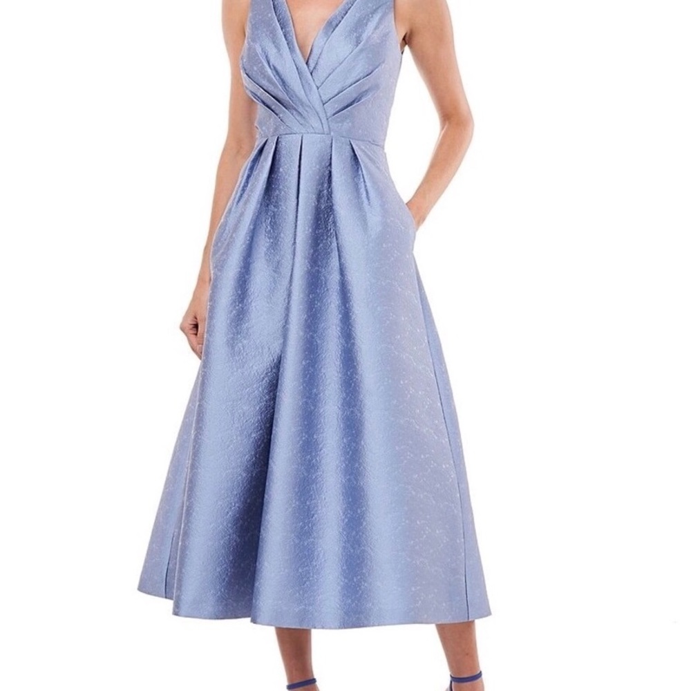 Kay Unger Olivia Size 10 Satin Jaquard  Wedding Guest/MOB dress w/Pockets!